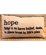 Toss Pillow 12&quot; x 19&quot; White &amp; Black Rectangular hope v. to have belief, ... - $20.30 CAD