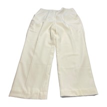 Sag Harbor Dress Pants Womens 14 White Polyester Stretch Oxford Classic ... - $19.34