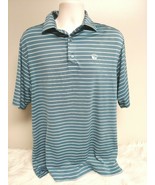 FootJoy FJ Golf Polo Shirt Men&#39;s Sz M Grey Blue Striped Short Sleeve Act... - £19.60 GBP