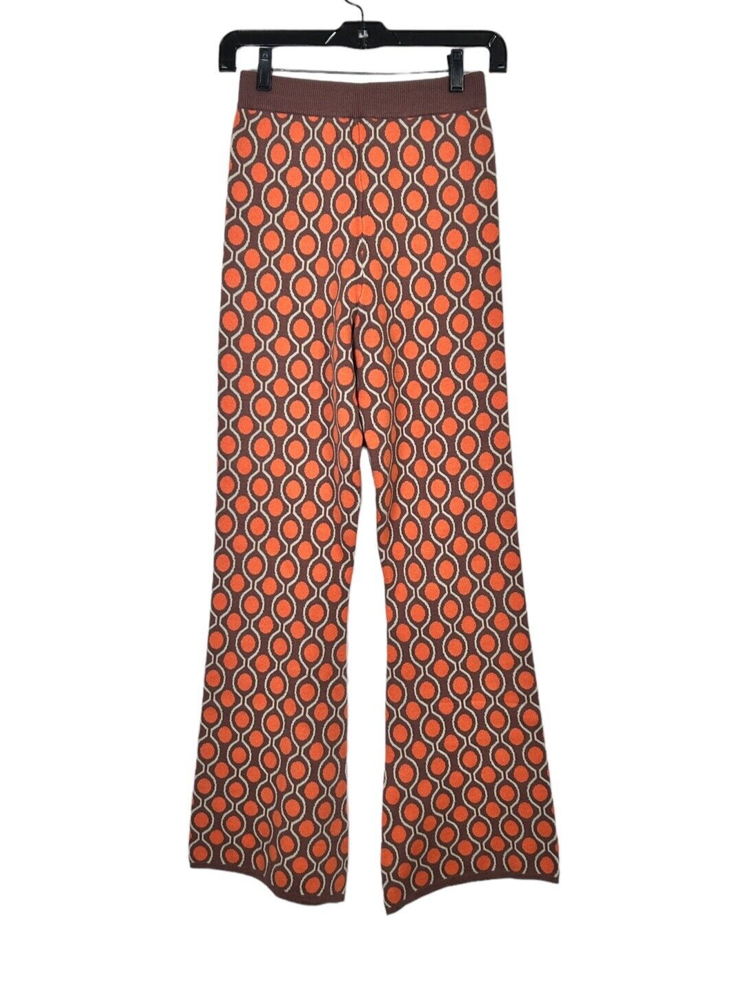 Primary image for Princess Polly Wide Leg Pants S/M Brown Orange High Rise Pull Up Avita Dots