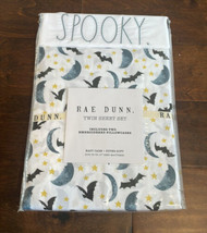New Rae Dunn Spooky  Halloween Twin Size Sheet Set Bats Moon Stars - £31.95 GBP