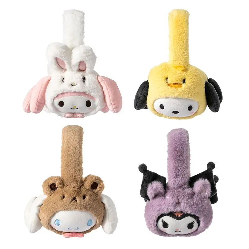 MINISO Kawaii Hello Kitty Earmuffs Sanrio Anime Kuromi Pochacco Winter