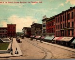 West Side Court House Square La Fayette IN Postcard PC14 - £4.00 GBP