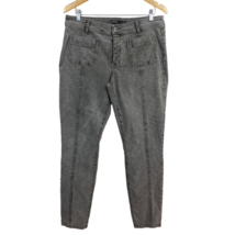 Prana Corduroy Pants Women 14 Gray Skinny Leg Stretch Pockets Center Seam Button - £18.05 GBP