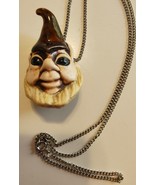 Gnome Pendant Charm Necklace Chain Goblin Troll handmade - €25,57 EUR