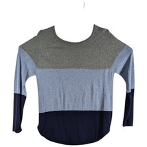 Jeanne Pierre Knit Sweater Blue Gray Size Medium Horizontal Striped - $392.14 MXN