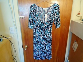 &quot; NWT &quot; Pursuits Ltd.Size M Turquoise Swirl Dress &quot; BEAUTIFUL DRESS &quot; - £36.75 GBP