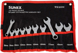Sunex Tools 9930M Metric Stubby Combination Wrench Set, 10-Piece - £38.33 GBP