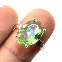 Green Amethyst Faceted Handmade Valentine&#39;s Day Gift Ring Jewelry 7.75&quot; SA 4740 - £4.78 GBP