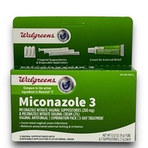 Walgreens Miconazole 3 Vaginal Suppositories 3-day Treatment + Cream 01/... - £19.45 GBP