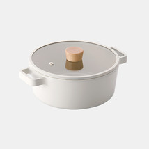 NEOFLAM IH Induction Stew Pot 6.2&quot;~8.6&quot; (16cm~22cm) Oven Safe No PFOA White - £71.23 GBP+