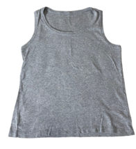 Chicos Size 1 / Medium Tank Top Shirt Solid Gray Basic Cotton Knit Sleeveless - £20.91 GBP