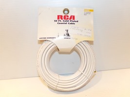 RCA 50 ft. Gold Plated Coaxial Cable VHW50 RG59U F Connectors - £14.09 GBP