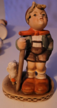 Vintage Ceramic Figurine Made in Japan Boys Sheep Walking Stick Bandana ... - $14.98