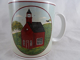 Warren Kimble Schoolhouse Mug Sakura Stoneware Cup Red Schoolhouse - $13.85