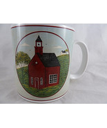 Warren Kimble Schoolhouse Mug Sakura Stoneware Cup Red Schoolhouse - $18.98 CAD