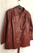 Ladies Genuine Leather Cowhide Jacket, Claret (Wine), Zippered, Acetate ... - £71.36 GBP