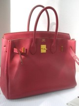 Near Mint Authentic HERMES Rubis Veau Togo 35 cm Birkin GHW Stunning Rub... - $15,999.99