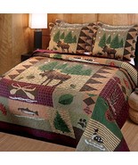 Greenland Home Moose Lodge Quilt Set, Queen, Natural - £48.84 GBP