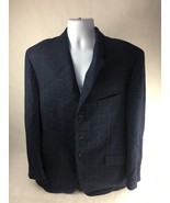 Faconnable Mens Suit Jacket Blue Windowpane Lined Notch Lapel Pockets Wo... - £37.76 GBP