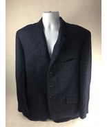 Faconnable Mens Suit Jacket Blue Windowpane Lined Notch Lapel Pockets Wo... - $47.99