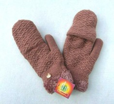 Women Winter Glove Mitten Fingerless Insulated Knit W/ Fuzzy Lining Thic... - £17.47 GBP