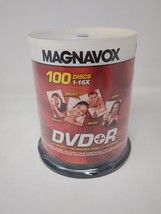 Magnavox Dvd+R 100 Pack 1-16x 4.7 Gb 120 Min Blank Dvd Discs New Sealed - £13.77 GBP