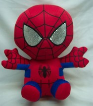 TY LARGE SPIDER-MAN Marvel Comics W/ SILVER EYES 9&quot; Plush STUFFED ANIMAL... - £15.57 GBP