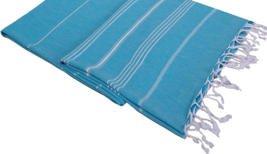 Turkish Beach Towel Prewashed  100% Cotton  39 X 71 inches Turquoise NEW - £20.15 GBP