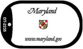 Maryland State Blank Novelty Metal Dog Tag Necklace DT-2235 - £12.45 GBP