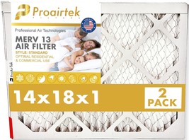 Proairtek AF14181M13SWH Model MERV13 14x18x1 Air Filters (Pack of 2) - £17.97 GBP