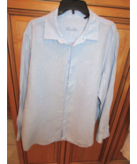 Tasso Elba Light Blue Mens Casual Button Down Shirt X-Large Linen Long Slv - €12,76 EUR