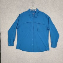 Worldwide Sportsman Women&#39;s Long Sleeve Fishing Shirt Blue XL - £10.47 GBP