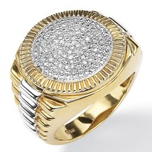 PalmBeach Jewelry Men&#39;s 1/7 TCW Diamond Gold-Plated Sterling Silver Ring - £141.21 GBP