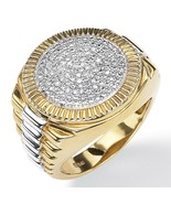 PalmBeach Jewelry Men's 1/7 TCW Diamond Gold-Plated Sterling Silver Ring - £141.53 GBP