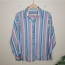 Foxcroft | Colorful Striped Button Down Wrinkle Free Classic Fit Shirt, ... - £23.20 GBP