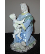 PORCELAIN CHRIST JESUS WITH CHILD &amp; LAMB  - £18.69 GBP