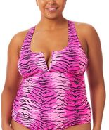MSRP $40 California Waves Topaz Tiger Strappy Tankini Top Pink Size 2(20... - €26,69 EUR