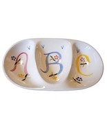 Vintage Stangl Pottery 3 Section Divided Child&#39;s Dish ABC Kiddieware Han... - £14.57 GBP