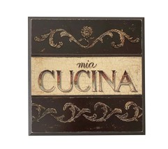 Mia Cucina Italian Pizza Kitchen Décor Rustic Wooden Wall Plaque - $38.99