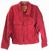 $75 Levi&#39;s Brick Red Men 70598-0787 Vintage Trucker Biker Denim Jacket M - $81.68