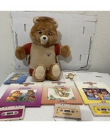 1984 1985 Teddy Ruxpin Bear With 3 Books And Tapes.  Mouth Eyes do not Move - $75.99