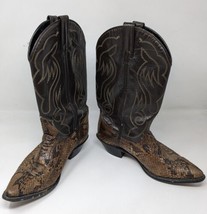 ACME Python Snakeskin Leather Western Cowboy Boots Women&#39;s Size 6.5 M Vi... - $60.15