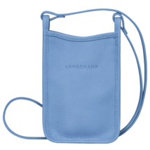 Longchamp Le Foulonne Phone Case XS Leather Crossbody ~NIP~ Cloud Blue - £146.06 GBP