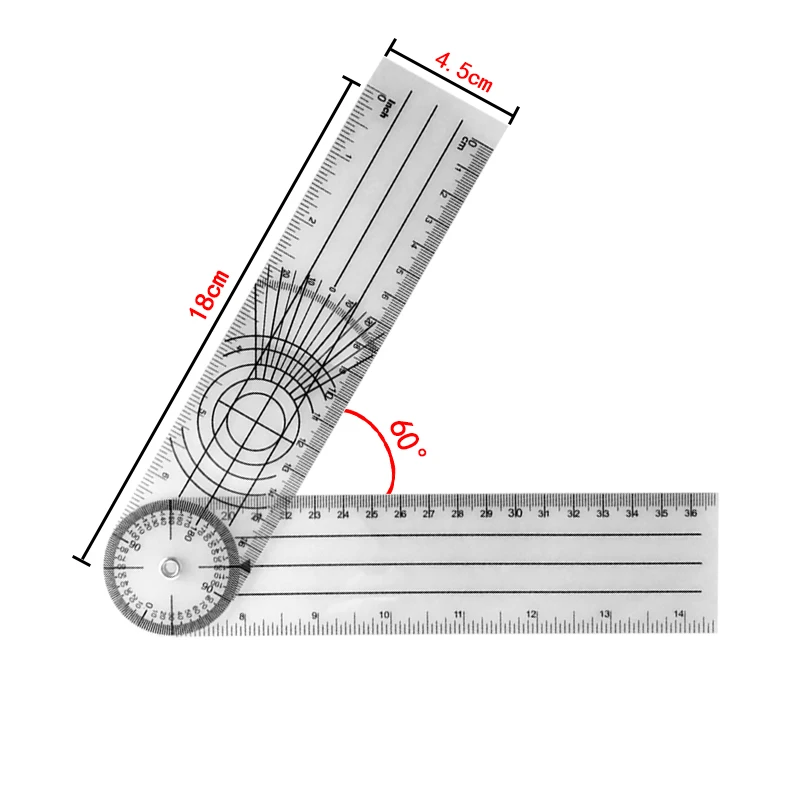 0-140mm  360 Degree Goniometer Angle Medical Spinal Angle Ruler Angle In... - $162.47