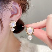 Imitation Pearl Mermaid Tears Semisphere Earrings Ladies Essential - £7.98 GBP