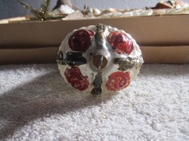 Vintage Rose Flower Basket Christmas Tree Blown Glass Ornament 2.75&#39;&#39; - £19.46 GBP