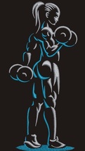 Two-Tone Female Bodybuilder Contour Embroidery Design - $4.75
