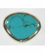 Vintage Navajo Sterling Silver &amp; Turquoise Ring Smooth Bezel Setting Sz 6 - €94,44 EUR
