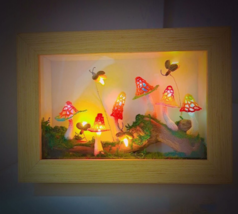 Handmade creative knitted mushroom picture Frame light knitted tulip  - £78.49 GBP